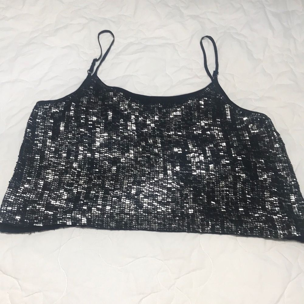 MLV sequin top silver